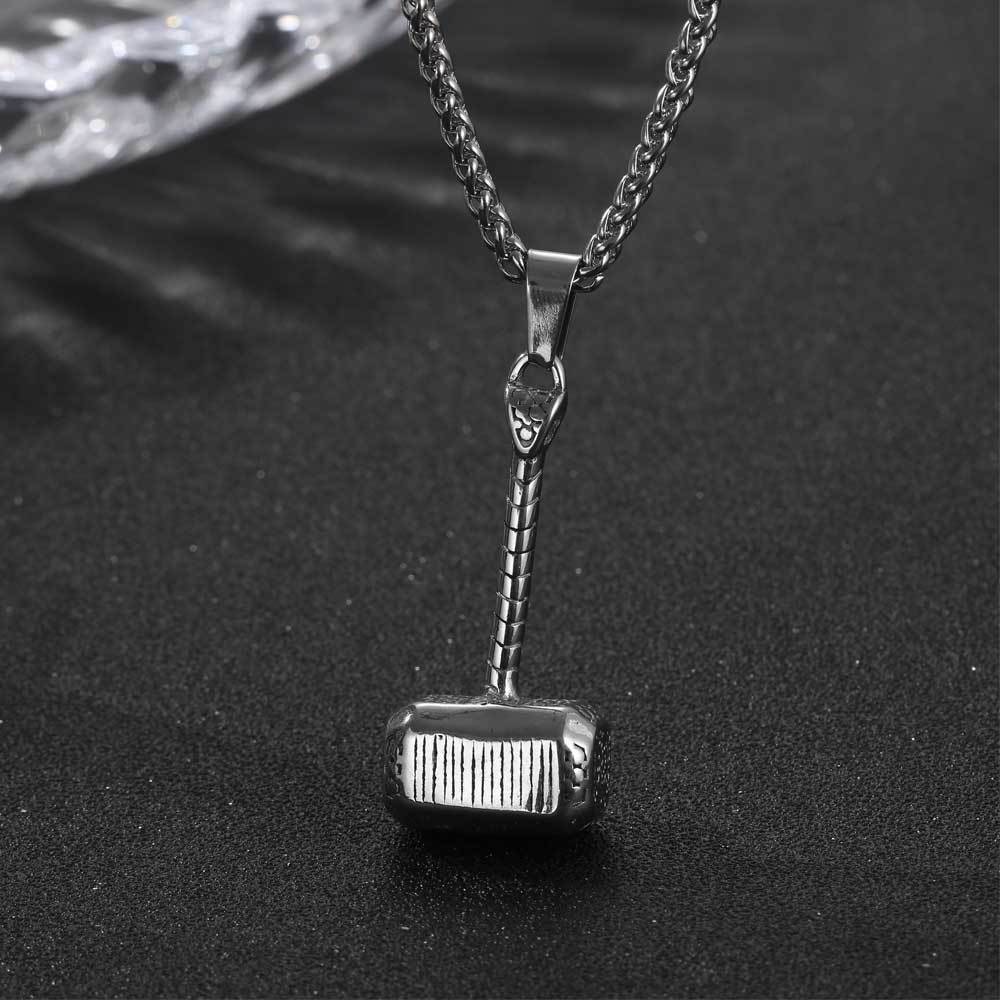 Personalized Thor's Hammer Pendant Necklace for Men - Stylish Cross-Border Jewelry