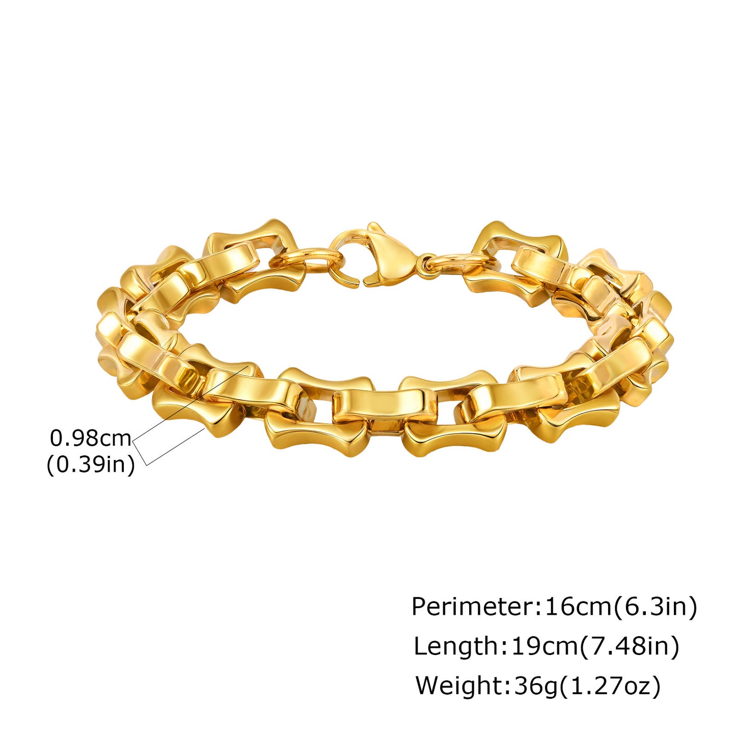 Planderful Stainless Locomotive Chain Bracelet For Men