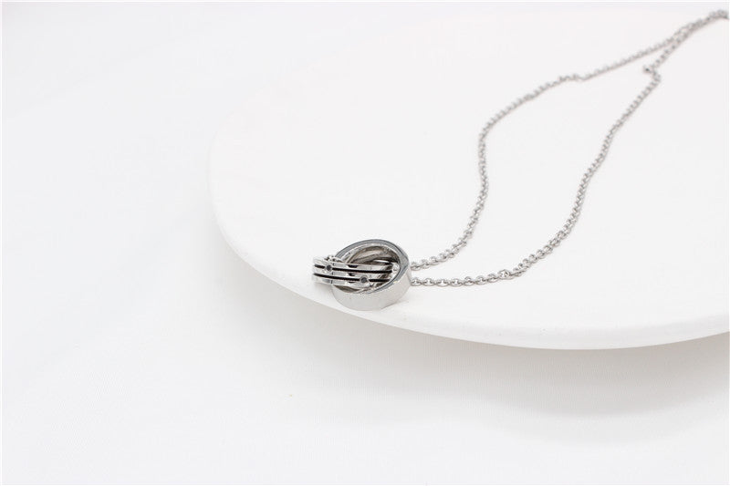 Double Ring Necklace For Women And Men Durable Stainless Steel Collarbone Jewelry Planderful Unisex Bold Statement