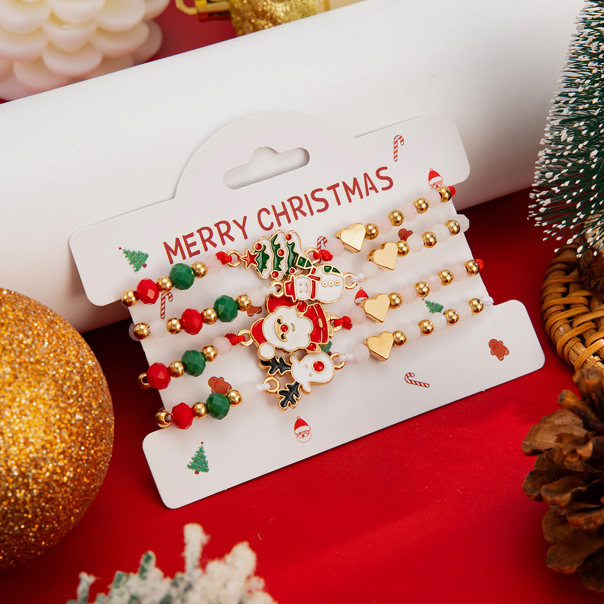 Planderful Beaded Elk Bracelet Adjustable Festive Statement Jewelry For Women Christmas Gift Vienna Verve