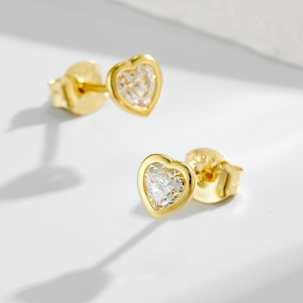 Planderful S925 Sterling Silver Zircon Stud Earrings For Women Minimalist Elegant High End