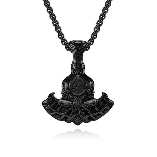 Planderful Viking Odin Tomahawk Necklace For Men Stainless Steel Pendant Durable Retro Style Everyday Genie Collection