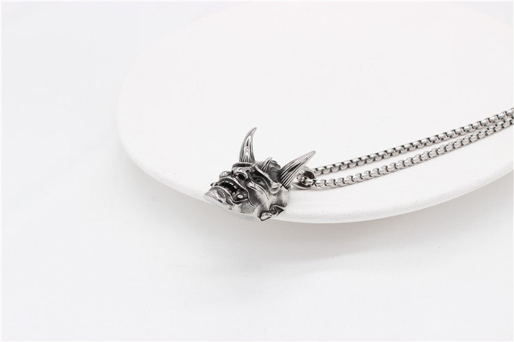 Prajna Skull Titanium Steel Pendant Necklace