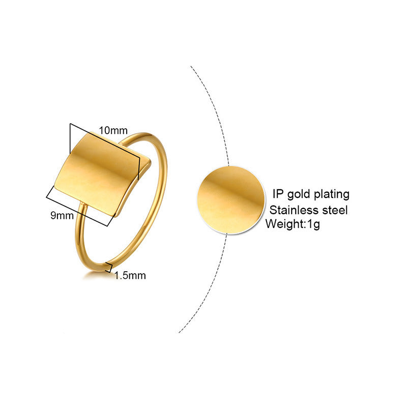 Geometric Stainless Steel Ring Unisex