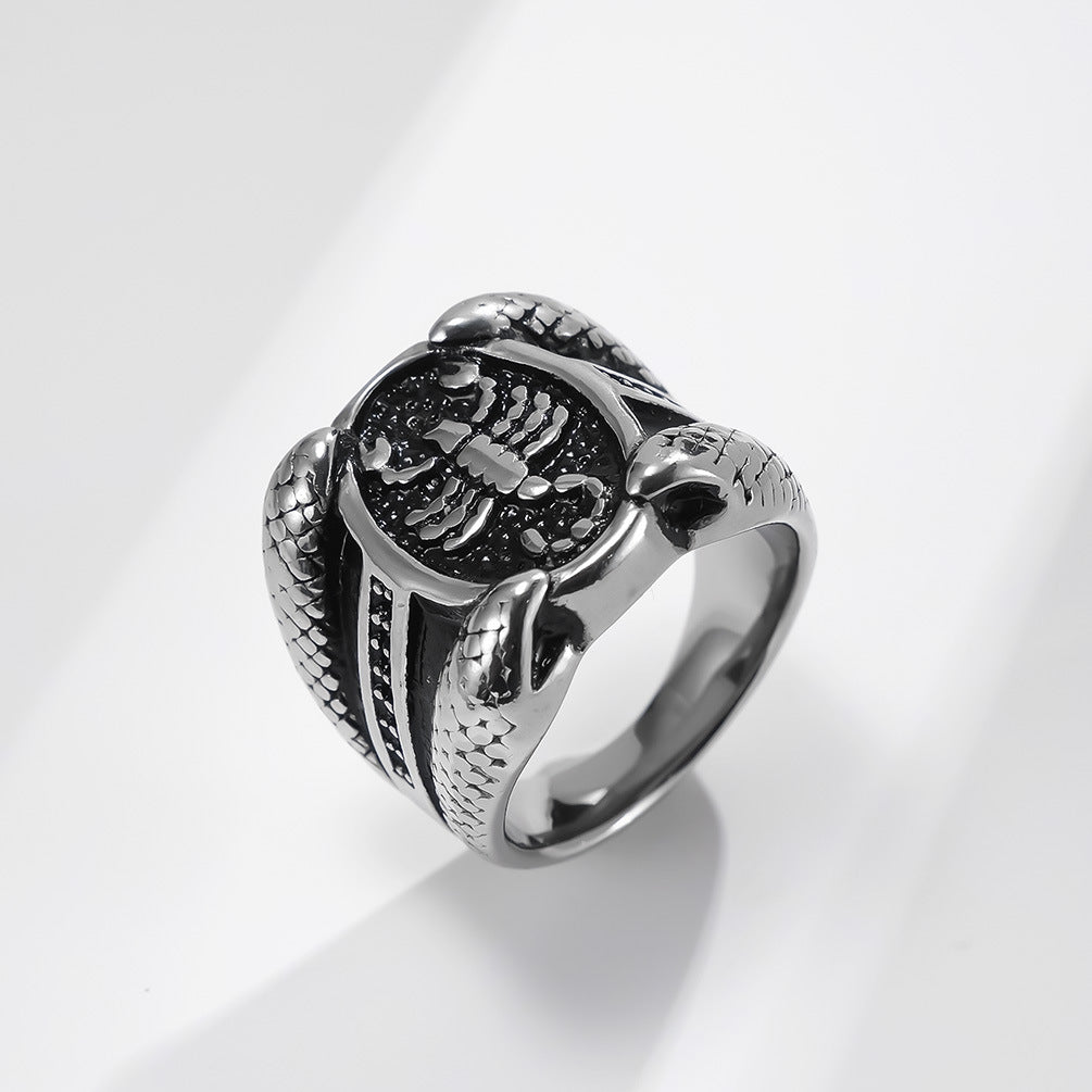 Retro Style Stainless Steel Scorpion Ring for Men