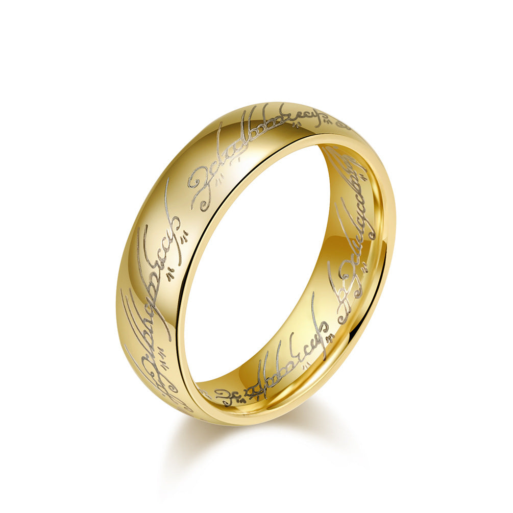 European And American Film And Television Ring King Tungsten Steel Ring For Men