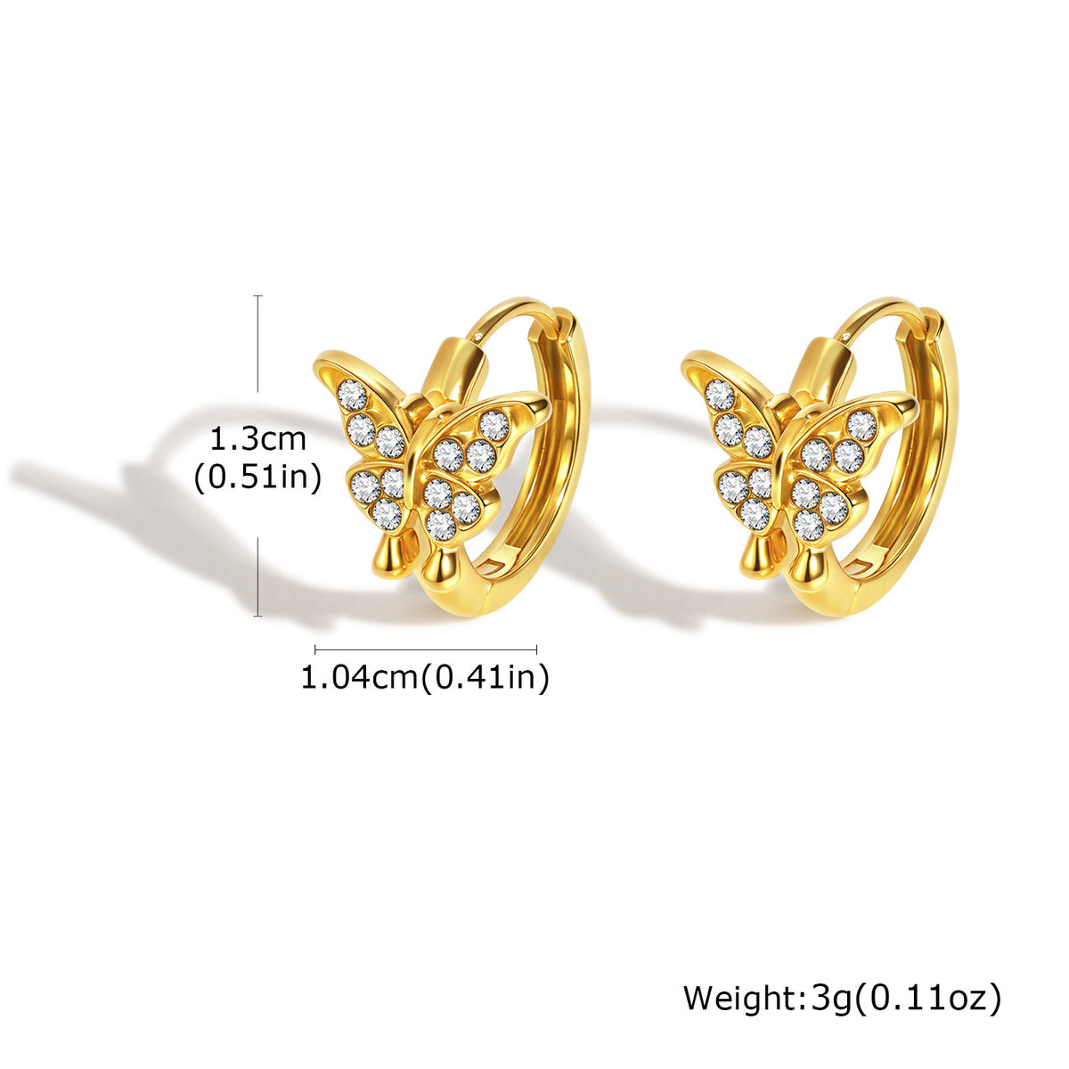 Stainless Steel Zircon Geometric Earrings
