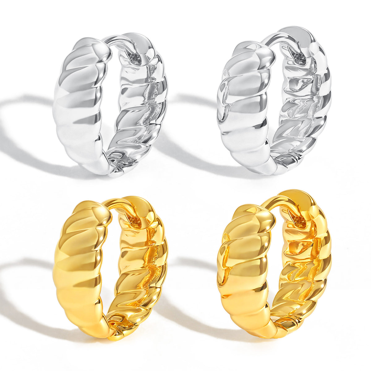 Gold-Tone Earrings — Two Finishes