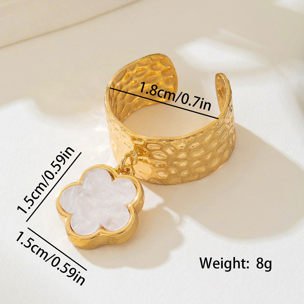 Elegant Five-Leaf Clover Ring for Stylish Women by Planderful