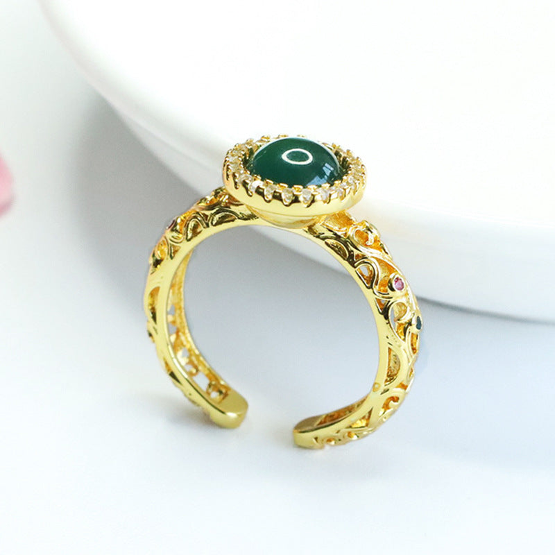 Blue-Water Jadeite Vintage Ring