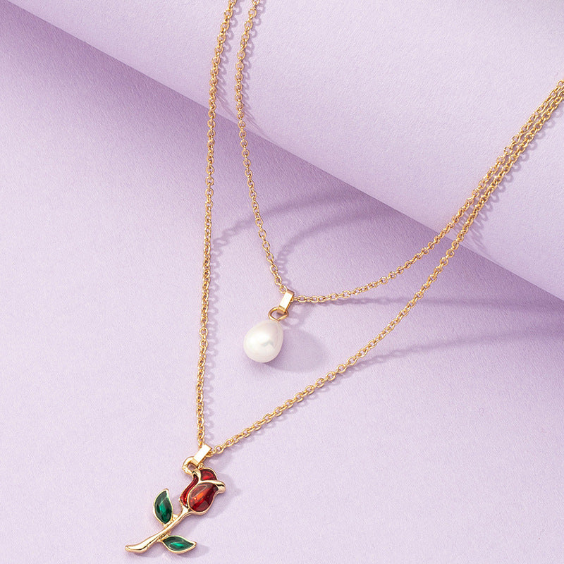 Rose Pearl Necklace - Vienna Verve Collection