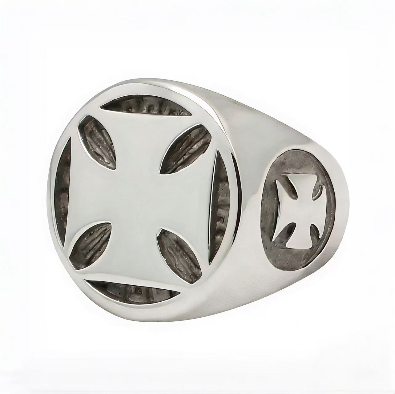 Planderful Everyday Genie Titanium Steel Cross Ring For Men Unisex Protection Statement