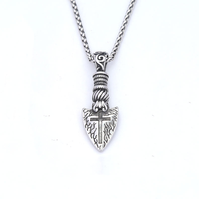 Amazon Foreign Trade Jewelry Trendy Cross Blade Necklace