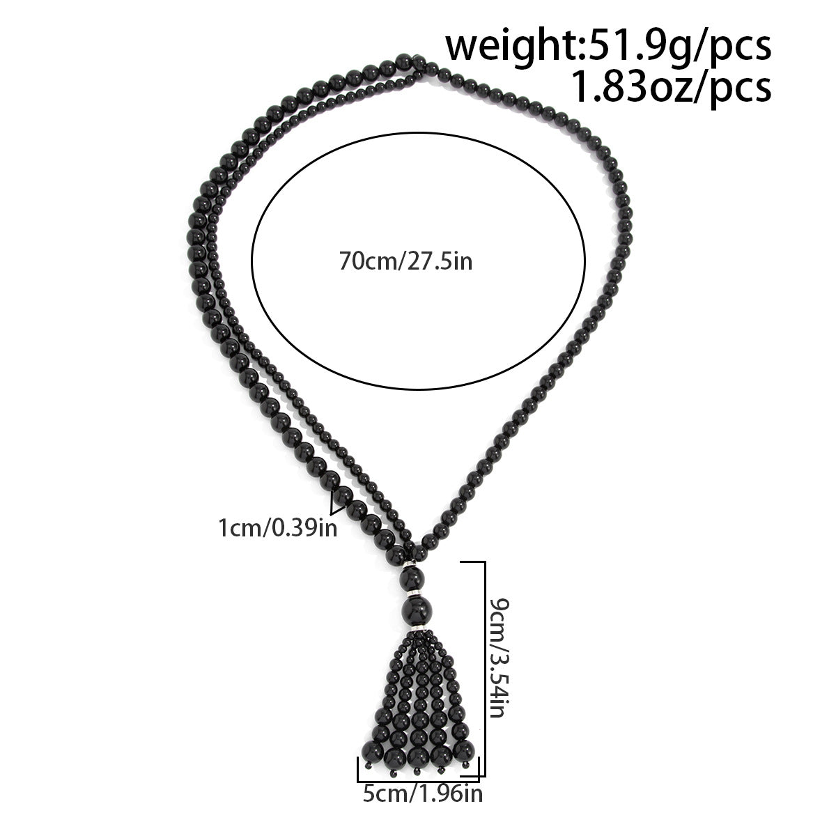 Knotted Pearl & Crystal-Style Tassel Necklace