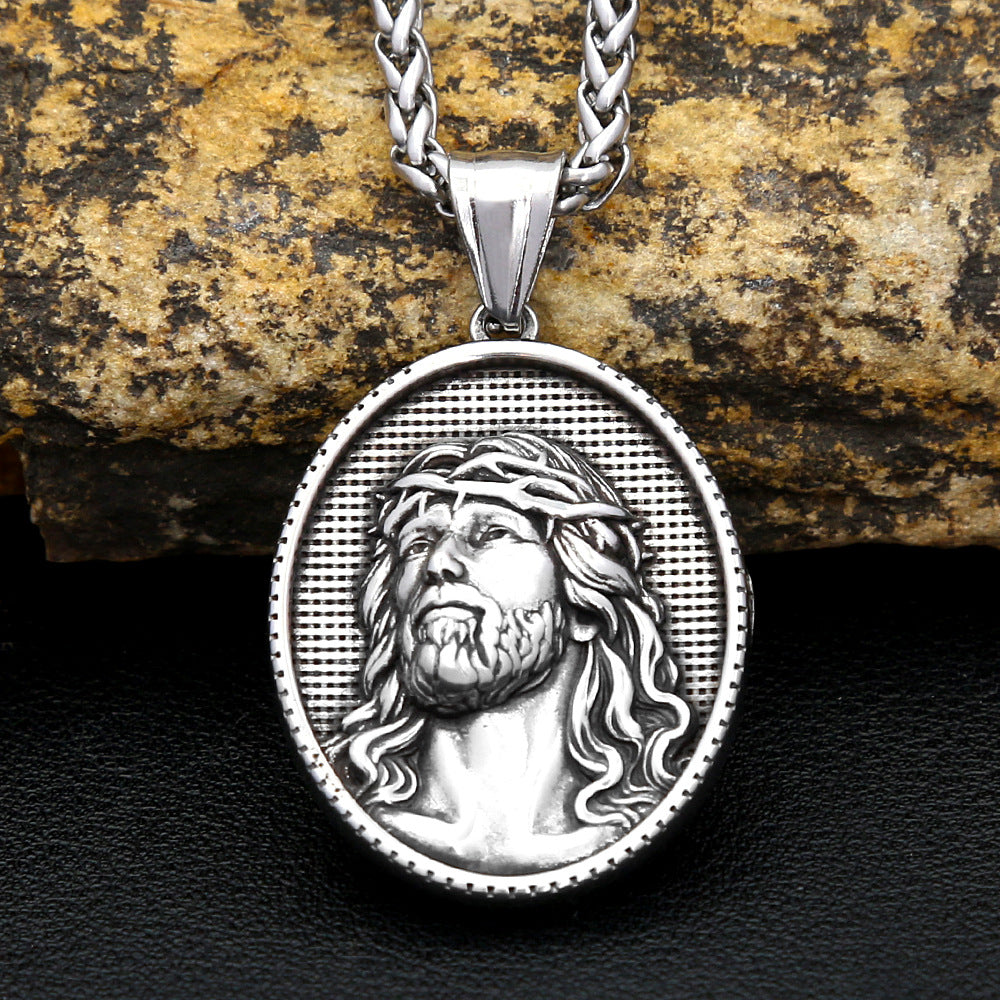 Vintage Stainless Steel Pendant Necklace