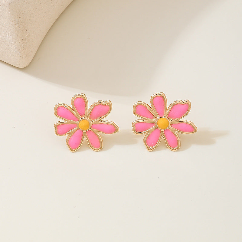 Planderful Vienna Verve Daisy Flower Stud Earrings for Women