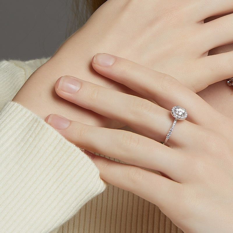 Planderful Classic Moissanite Sterling Silver Ring – 6.5 × 6.5 mm, 1 ct – Style 11