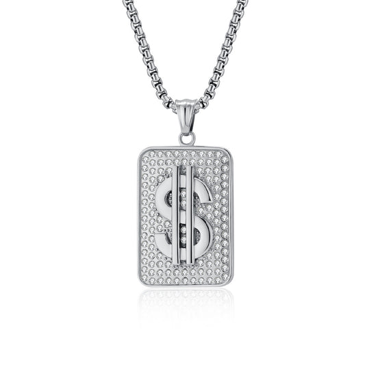 European and American Hip Hop Titanium Steel Gold Pendant Necklace