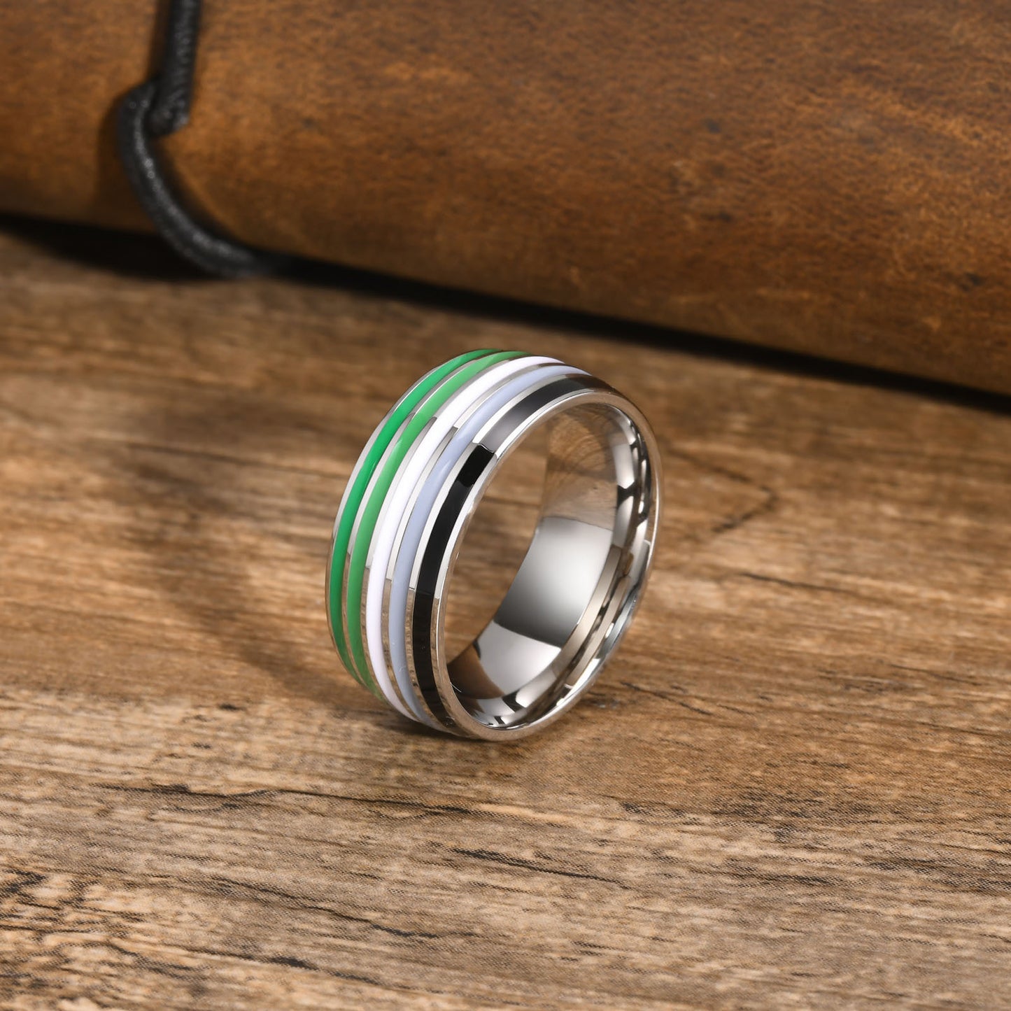 Colorful Titanium Steel Bunting Rings For Men Planderful