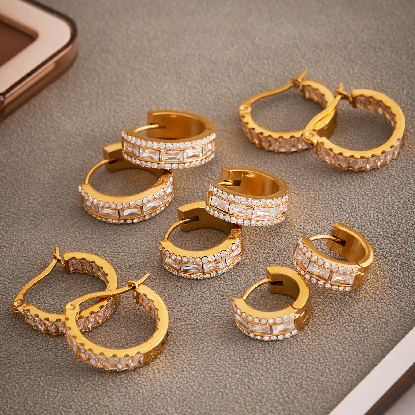 Planderful Elegant Zirconium Ring Earrings For Women