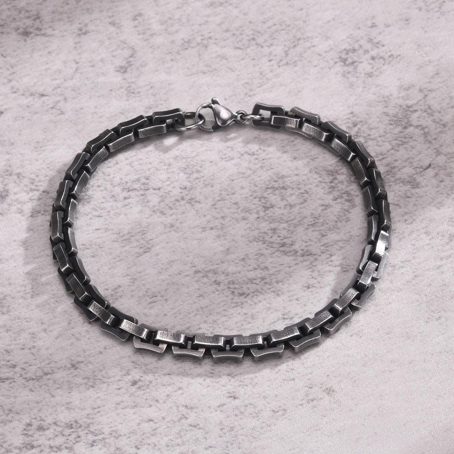 Stainless Steel Handmade Chain Retro Hip Hop Men's Bracelet