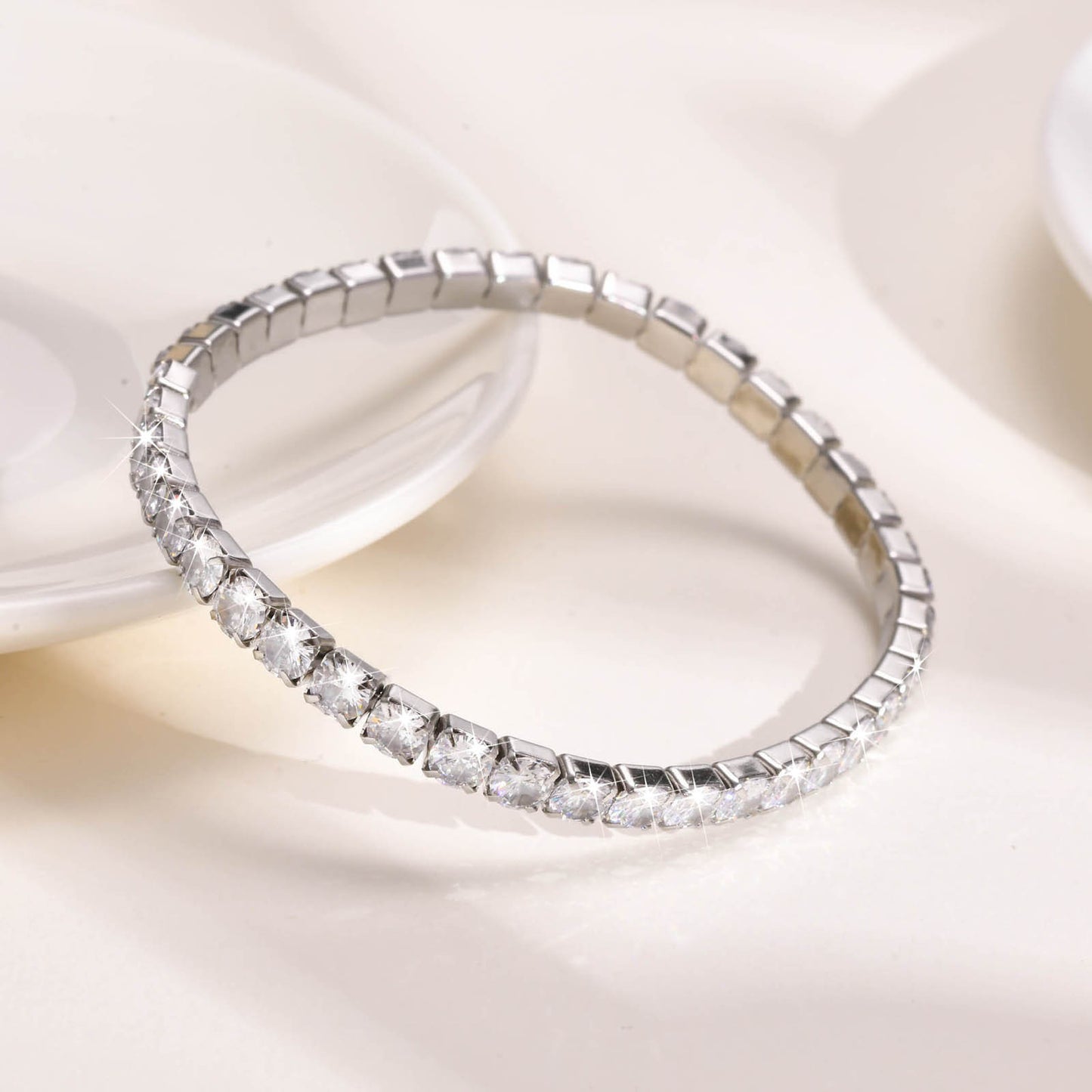 Ins Women's Bracelet Stainless Steel Zircon Tennis Bracelet