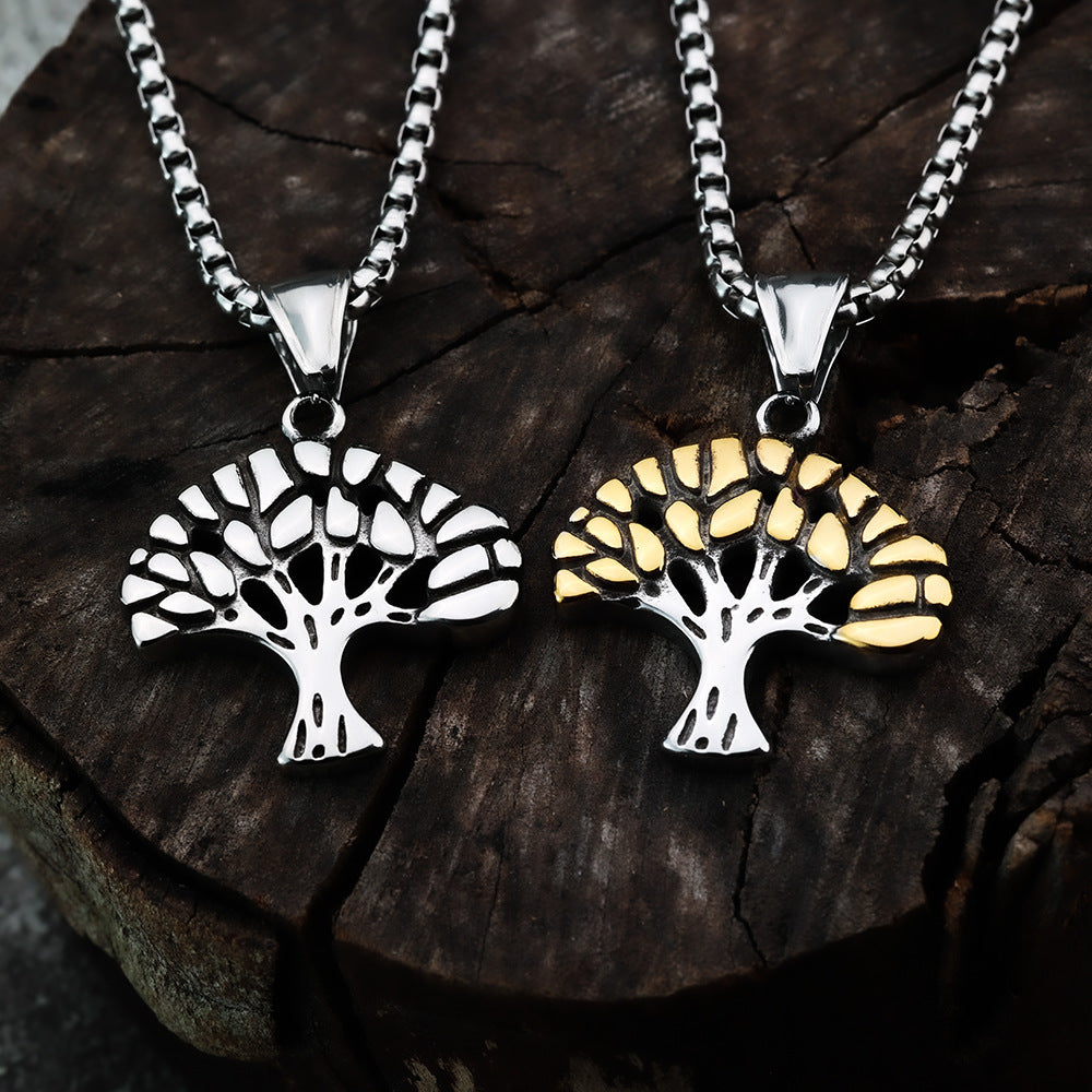 Retro Stainless Steel Pendant Necklace for Men and Women