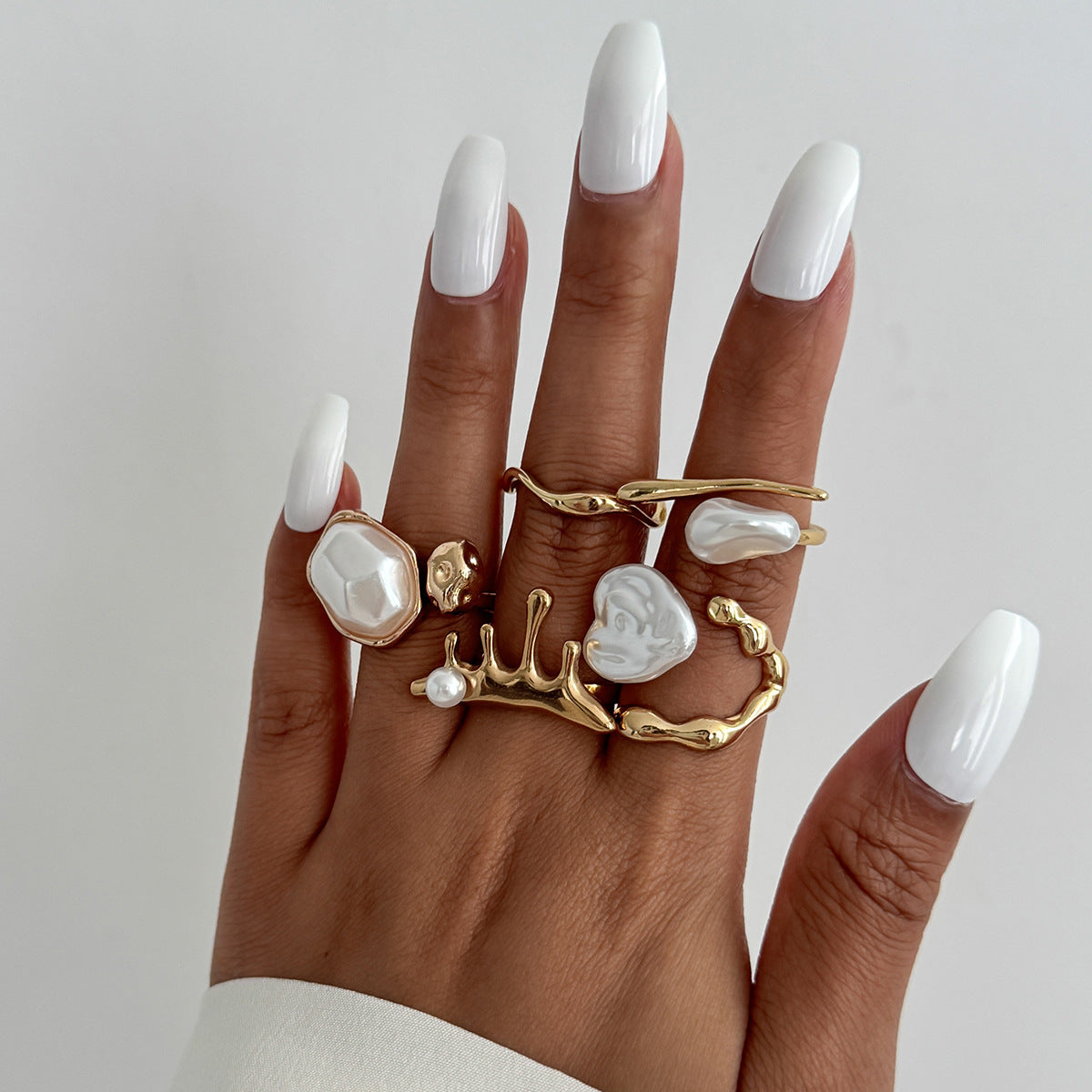 Planderful Imitation Pearl Ring Retro Baroque Statement Jewelry For Women Elegant Vintage Inspired