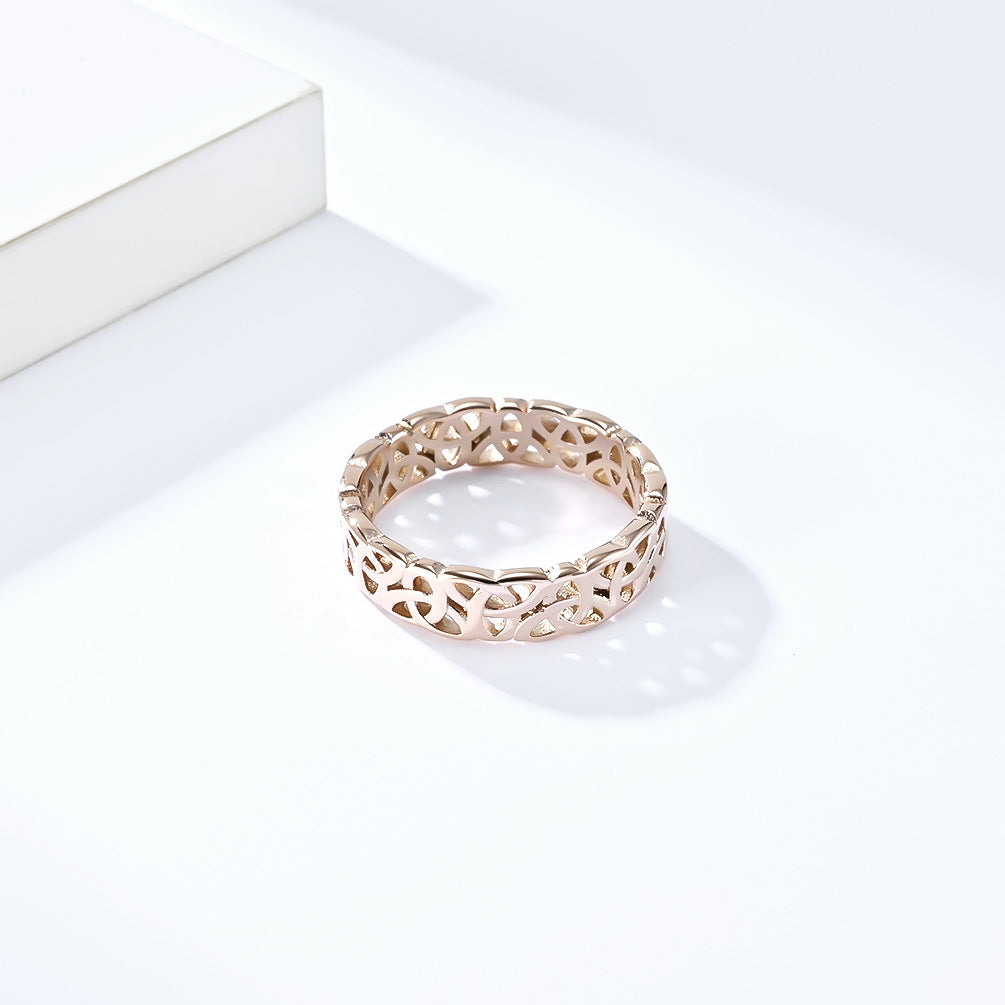 Planderful Titanium Steel Ring Unisex Nordic Viking Eternal Knot Cutout Design For Men And Women