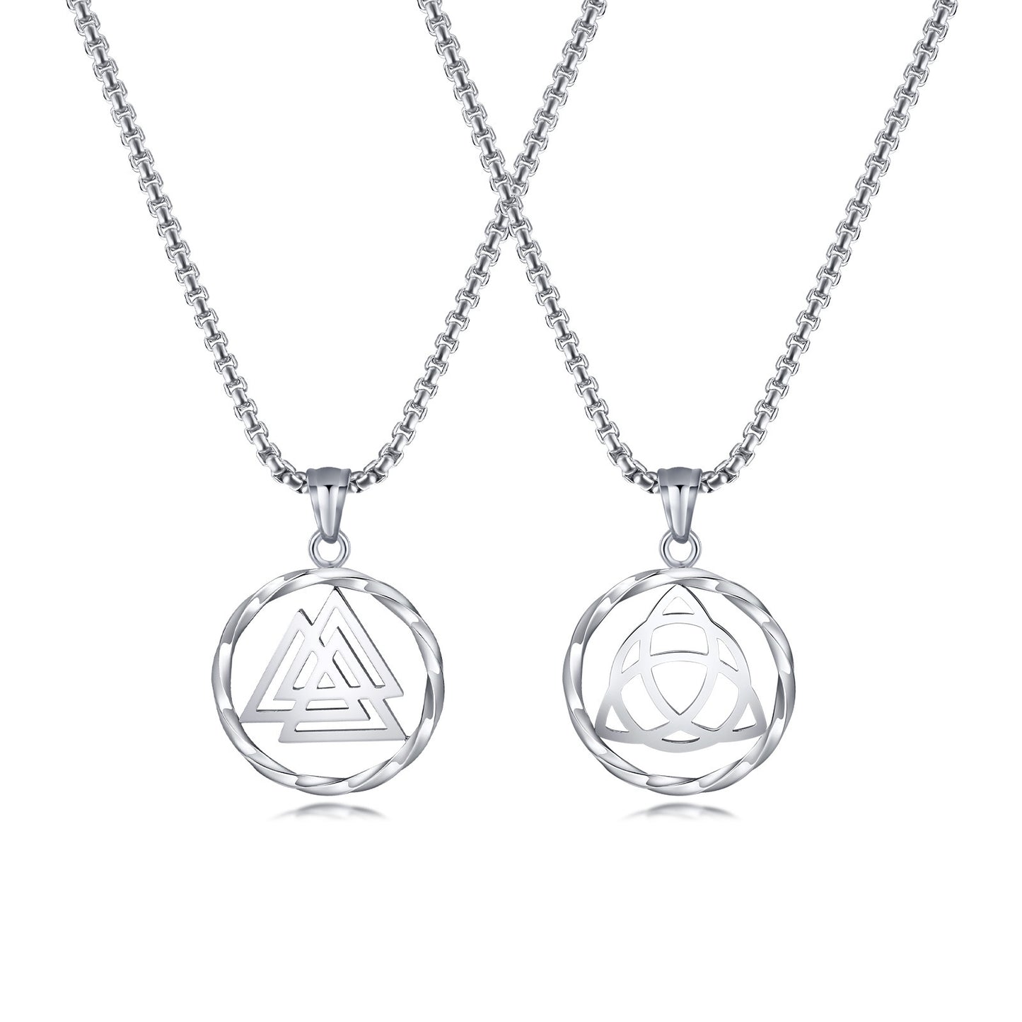 Men's Pendant Necklace Rust Steel Celtic Viking Mobius Symbol