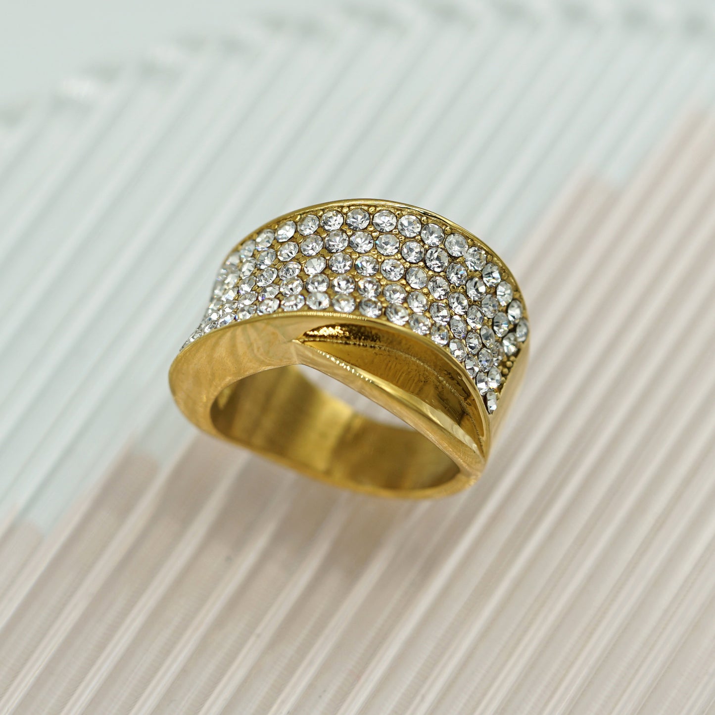 Planderful Everyday Genie 18K Gold Plated Zircon Ring For Women Light Luxury Fashion Jewelry