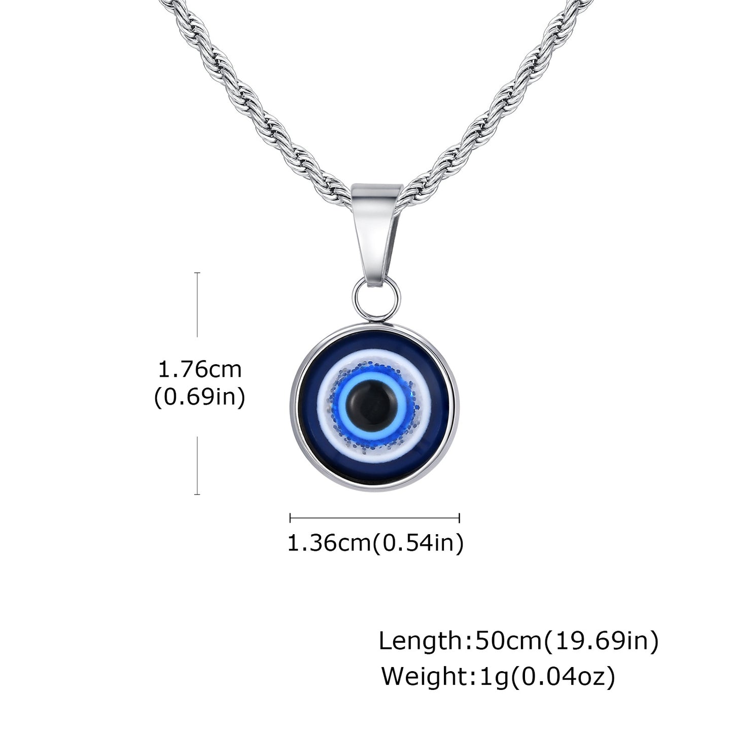 Planderful Stainless Steel Devils Eye Pendant For Men