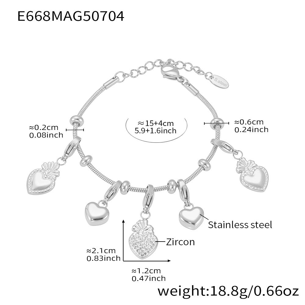 Planderful Tree Of Life Zircon Bracelet Women Stainless Gold