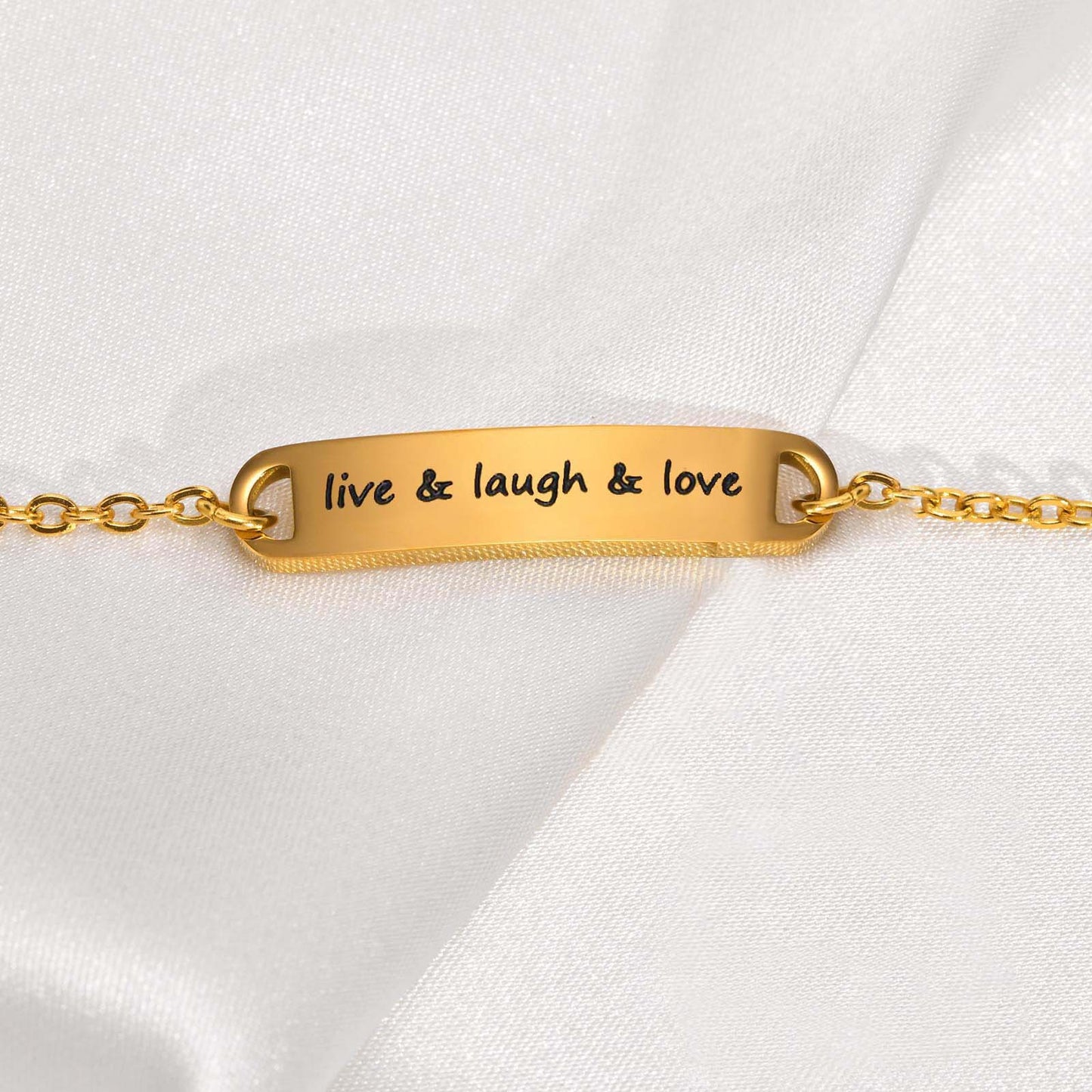 Cross-Border Jewelry Stainless Steel Curved Children's Bracelet 18K Gold