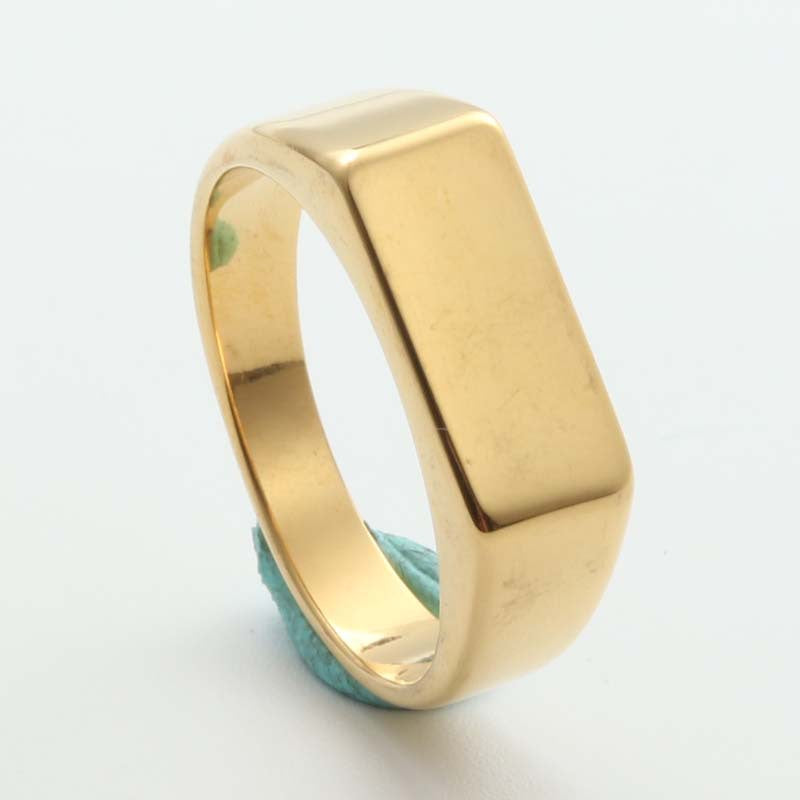 Titanium Steel Retro Rectangular Ring for Men - Trendy Stainless Steel Accessories Direct from Manufacturer