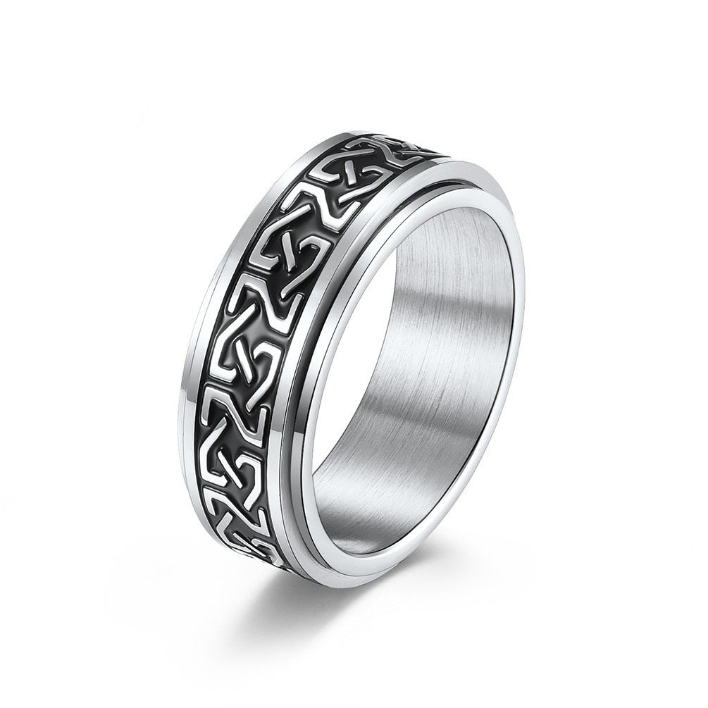 Cross-Border Amazon Celtic Knot Stainless Steel Ring for Men