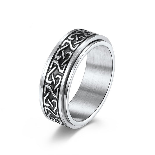 Cross-Border Amazon Celtic Knot Stainless Steel Ring for Men