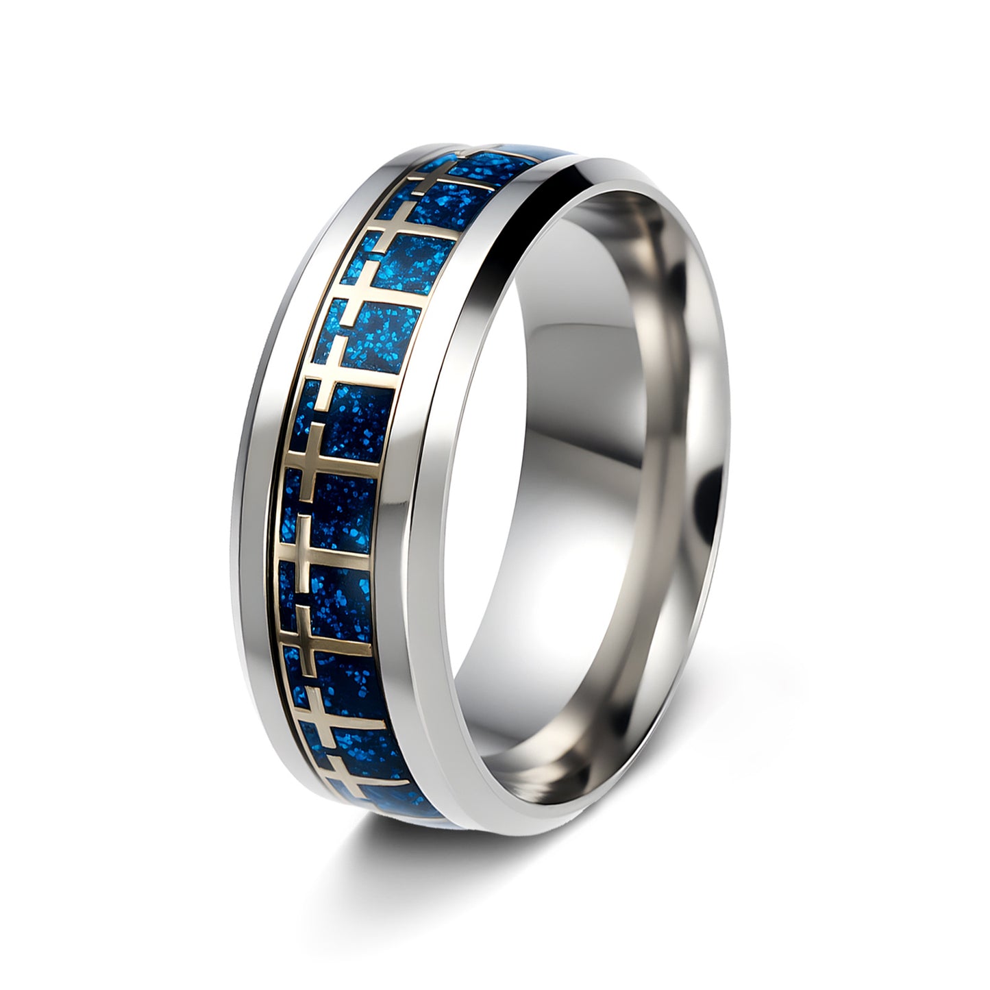 Stainless Steel Cross Ring Two Tone Unisex Planderful Everyday Wear For Men And Women
