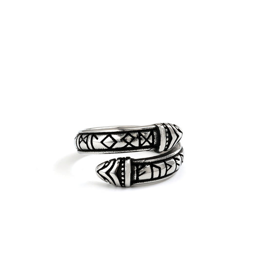 Vintage Viking Snake Stainless Steel Ring