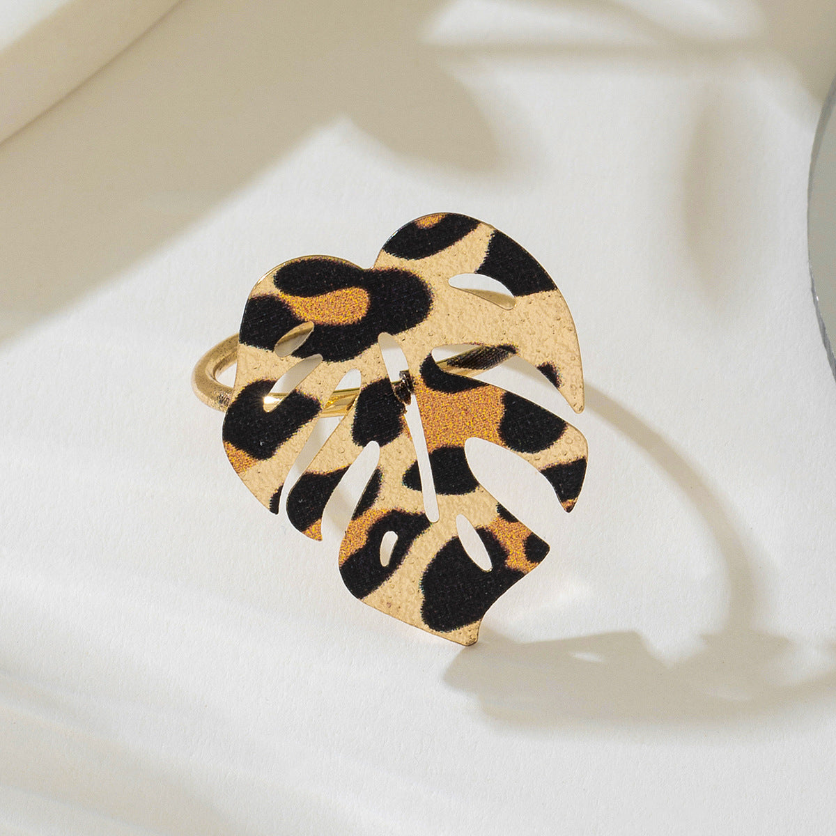 Wild Leopard Print Geometric Women's Ring by Planderful