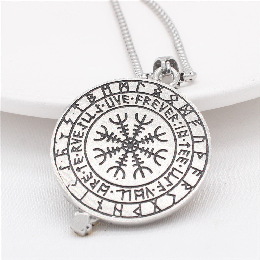 Planderful Viking Rune Pendant Titanium Steel Crow Axe For Men Unisex Protection Charm