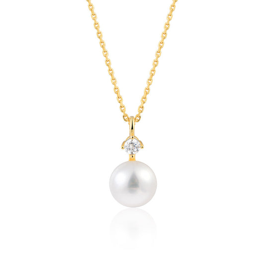 Planderful Shop S925 Sterling Silver Pearl Zircon Necklace For Women Collarbone Length Luxurious Jewelry