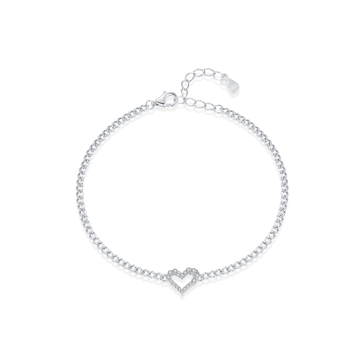 Planderful Moissanite Sparkling Bracelet – Irregular Love Design with VVS1 Clarity