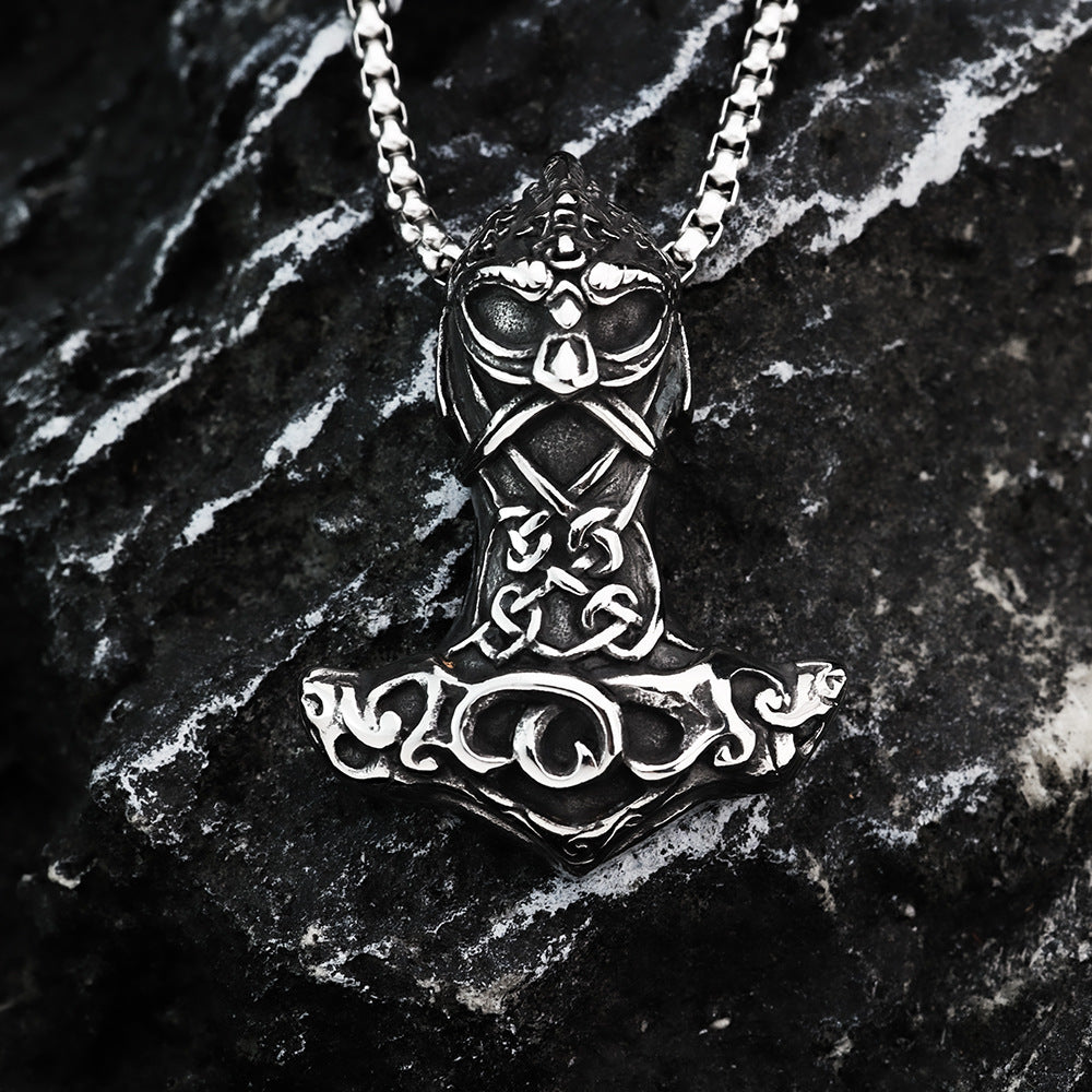 Nordic Vintage Stainless Steel Men's Pendant Viking Necklace