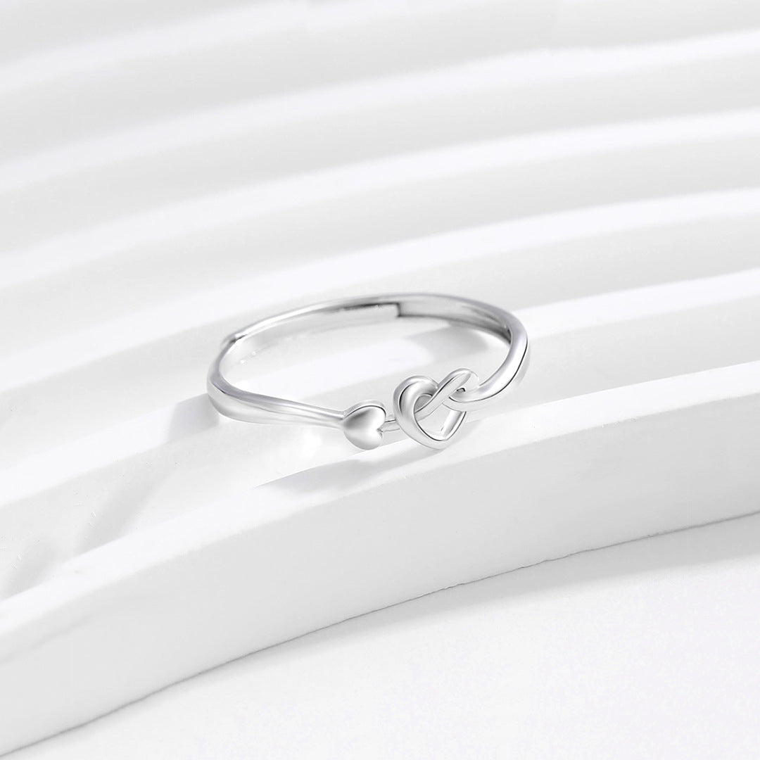 Planderful S925 Sterling Silver Heart Ring For Women Adjustable Everyday Elegant Gift