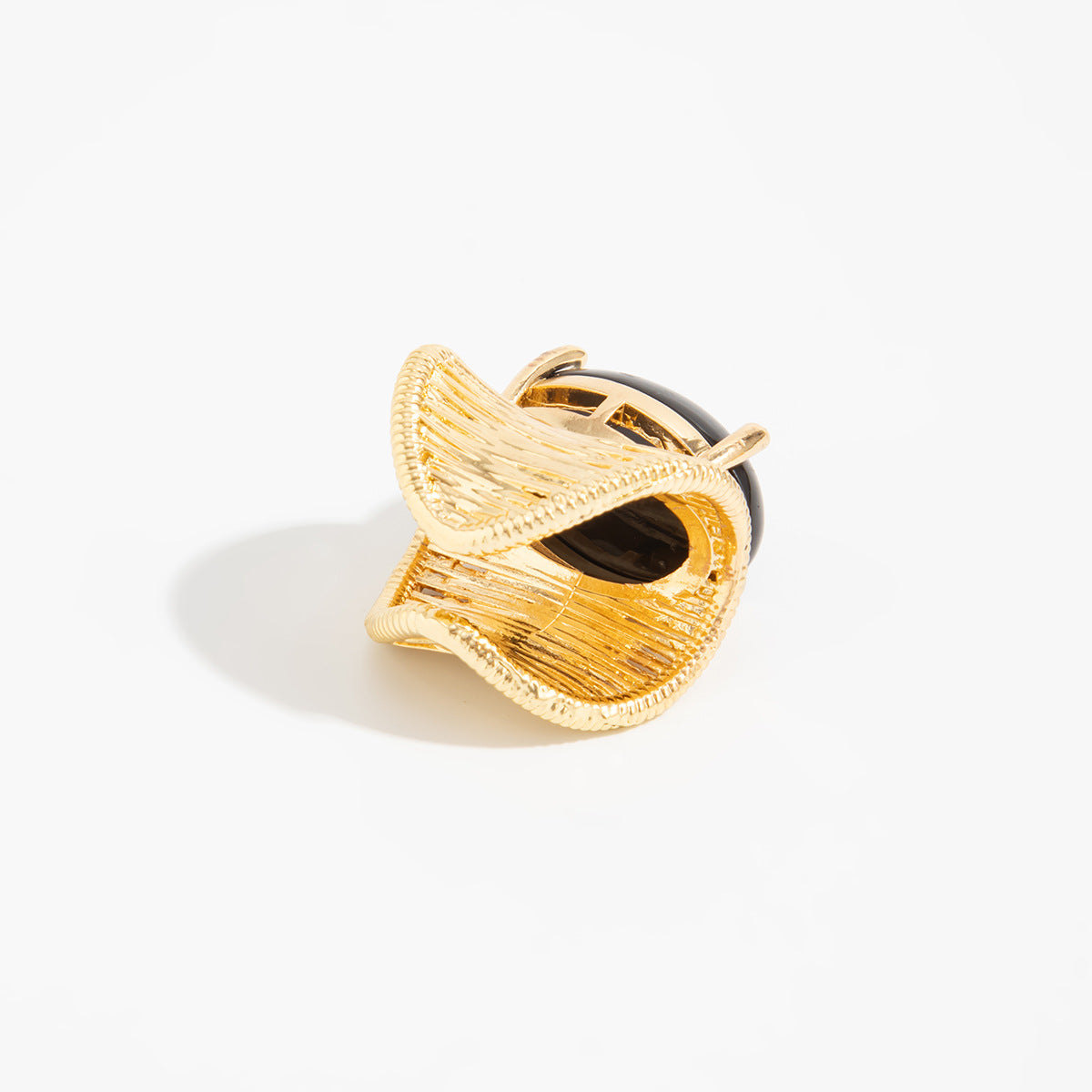 Planderful Geometric Open Ring For Women Brushed Metal Statement Vienna Verve Maillard Stone