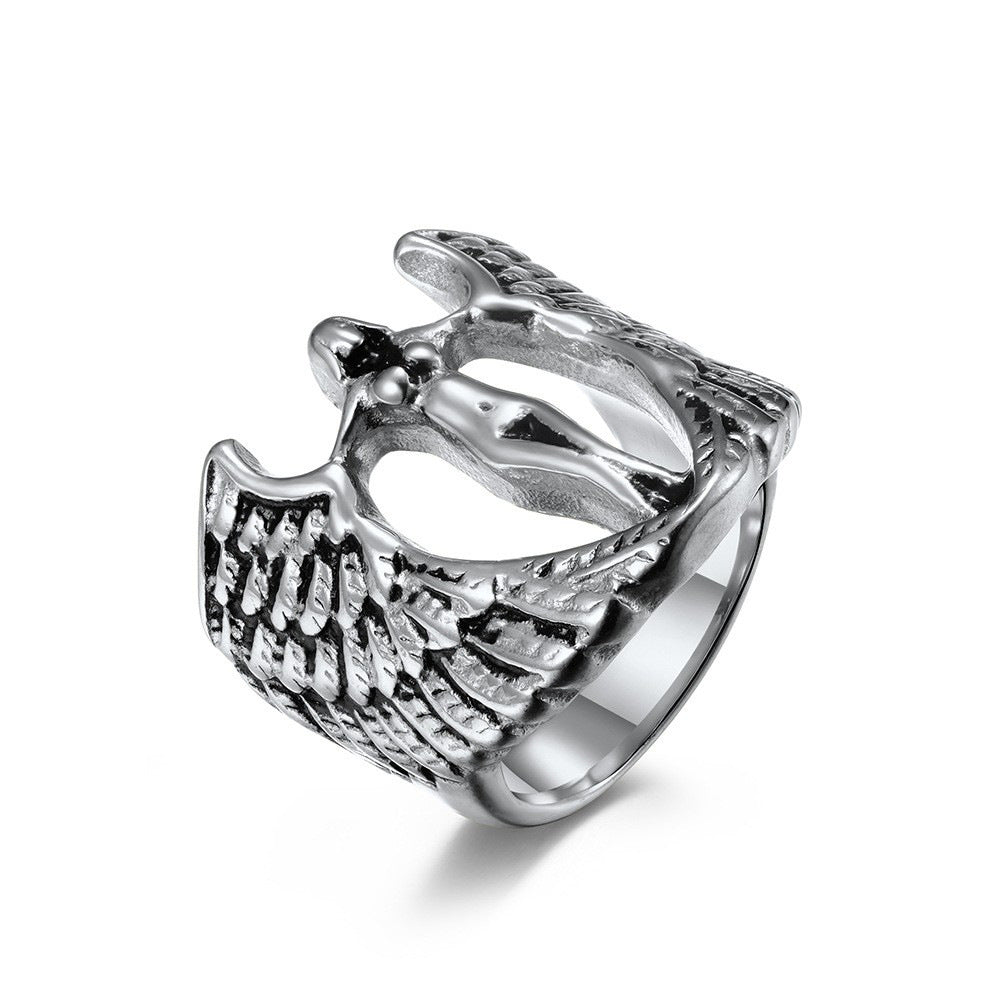 Angel Wings Stainless Steel Ring for Men