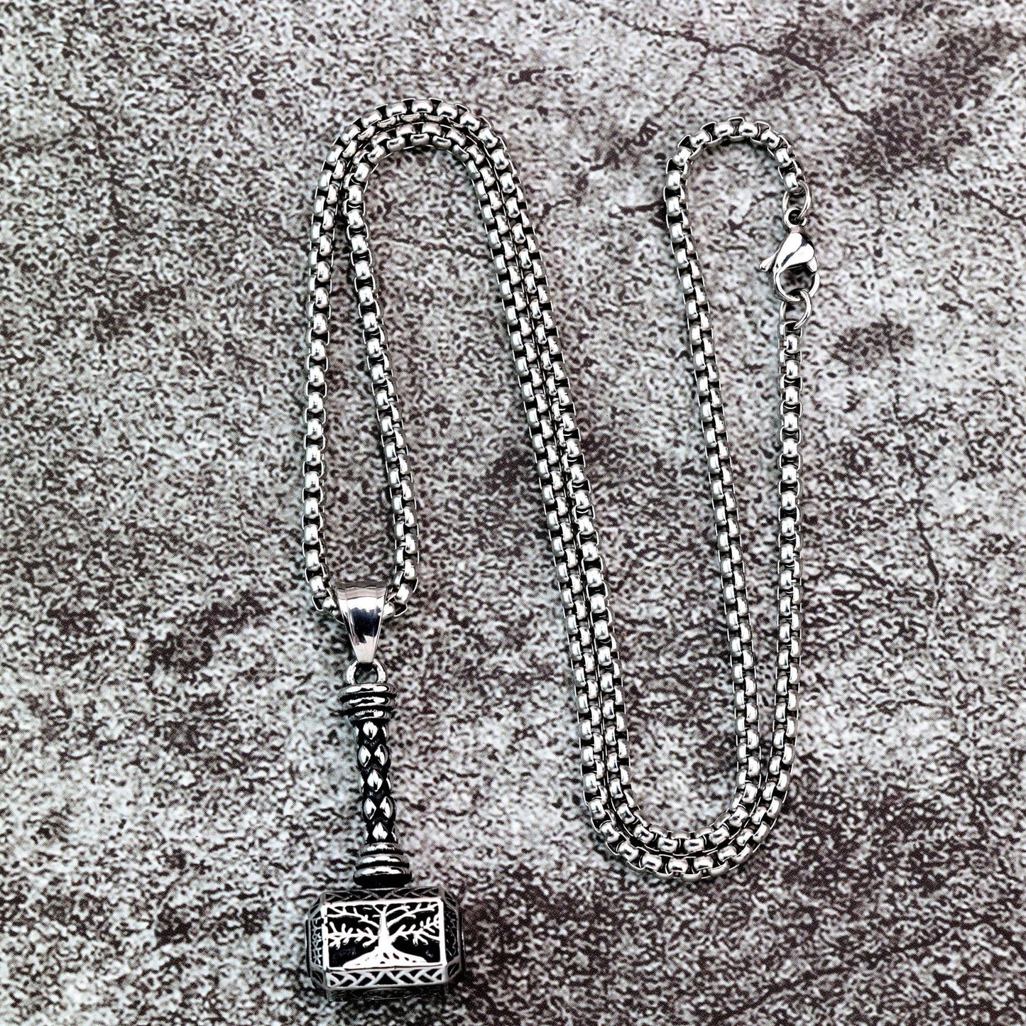 Planderful Thor Hammer Necklace For Men Viking Pendant Norse Legacy Stainless Steel Durable Bold