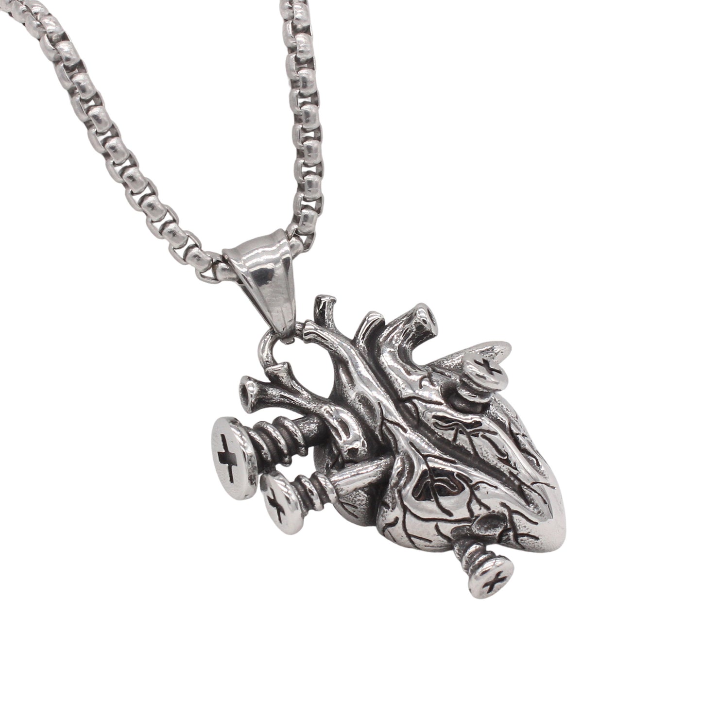 Planderful Jewelry Mens Vintage Heart Pendant In Titanium Steel Elegant Everyday Jewelry Gift