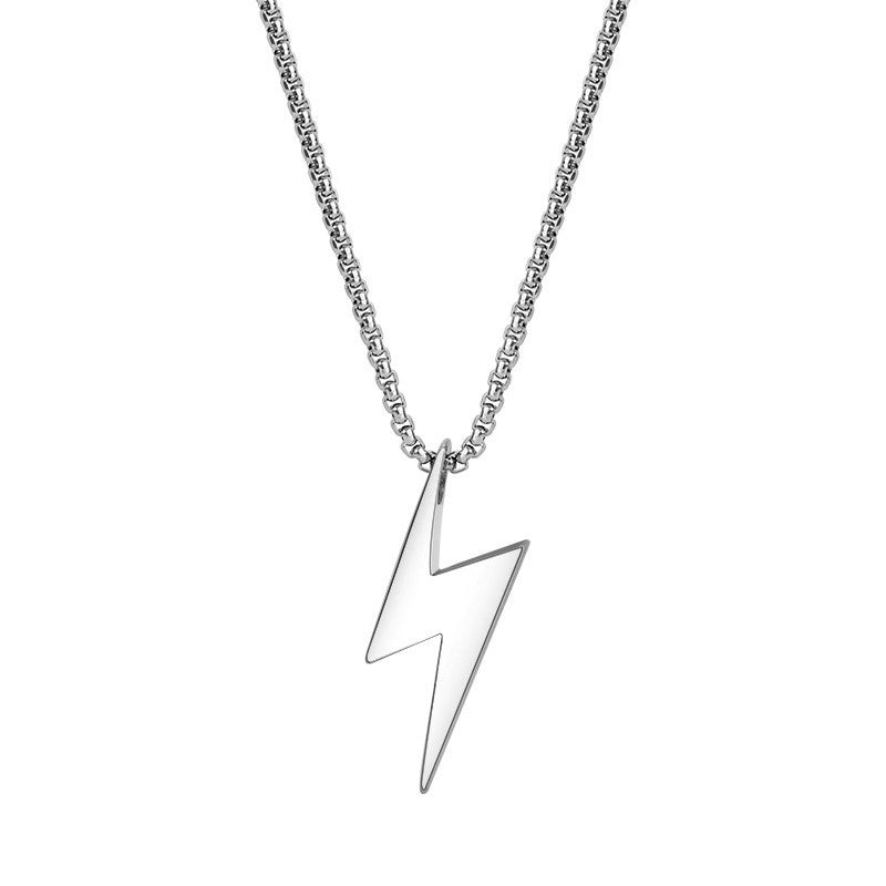 Planderful Steel Necklace Lightning Pendant Hip Hop Style